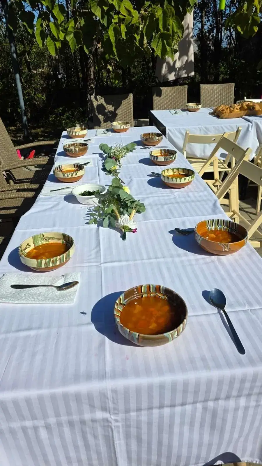 SEEDS Afterschool: masă festivă așezată în grădină